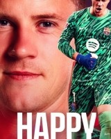 今天是特尔施特根33岁生日，巴萨社媒：我们的队长，生日快乐